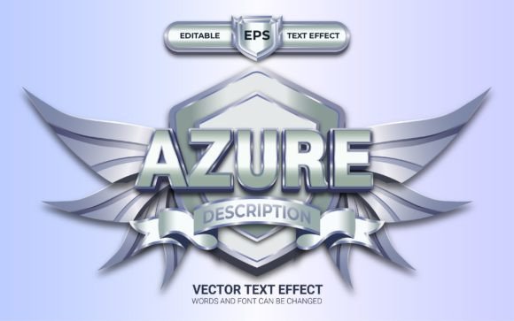 Azure Logo or Badge with Text Effect for Designers