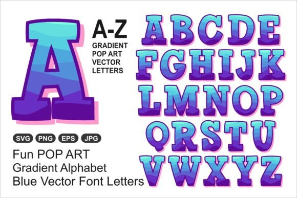 Bold Gradient Pop Letters for Creative Projects