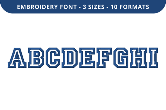 College Outline Font a to I: A Designer's Embroidery Asset