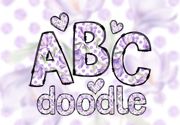 Floral Letters Crocus Doodle Alphabet: A Playful Creative Asset