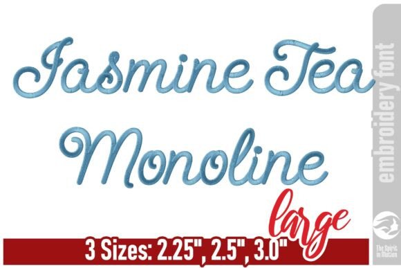 Jasmine Tea Monoline: Elegant Embroidery Font