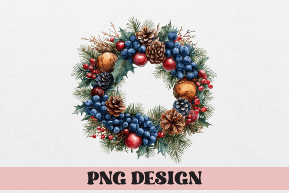 Watercolor Christmas Garland: A Festive Design Asset